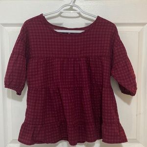 Burgundy plus blouse